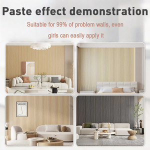 Carta da Parati Moderna Autoadesiva Effetto Legno, Pannello a Griglia Adesivo per Pareti, Impermeabile per Casa e TV - Product Image 6
