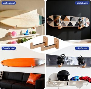 Ensemble de 4 crochets muraux horizontaux pour planches de <span class=keywords><strong>surf</strong></span> en bois, pour l'affichage des planches, accessoires de <span class=keywords><strong>surf</strong></span> - Product Image 4