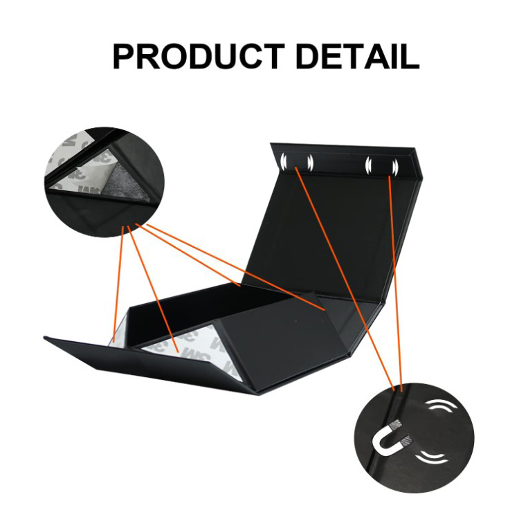 Small Magnetic Collapsible Box Rigid Gift Matt-Black-Cardboard-Box-Wholesale
