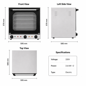 Horno Eléctrico Comercial de Acero Inoxidable con Puerta de Visualización Transparente y Control Independiente para Panadería y Restaurante - Product Image 3