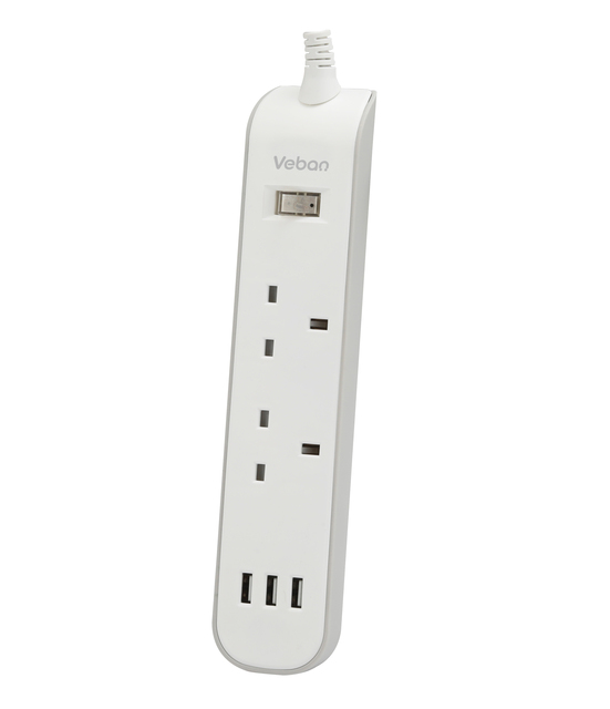 British UK Type Flame Retardant Desktop Socket Power Strip Plug with USB for Home & Office Use UKCA GCC Middle East