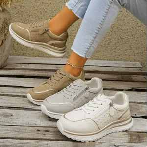 Chaussures de sport respirantes à <span class=keywords><strong>fermeture</strong></span> éclair latérale grande taille, nouvelle collection automne 2026, chaussures de course pour femmes, vente en gros 43 - Product Image 1