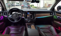 Nouveau kit d'éclairage intérieur ambiant LED RGB 12V 6-12W pour voiture, éclairage de porte, de zone des pieds et de console, bande lumineuse contrôlable par APP WeChat S90 V90 2017
