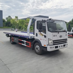 Small FAW 4x2 <b>Flatbed</b> Tow <b>Truck</b> 3 Ton 5 Ton Slidebed Wrecker Rollback Car Carrier for Sale - Product Image 2