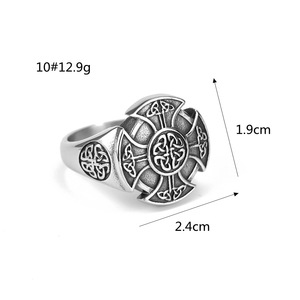 Vente en Gros de Bijoux Vintage Bague pour Homme en Acier Inoxydable Bague Hip Hop Viking Nœud <span class=keywords><strong>Celtique</strong></span> Bouclier Bague <span class=keywords><strong>Rock</strong></span> Biker Bijoux en Acier 316L - Product Image 2