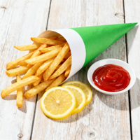 Boîte à frites en papier kraft personnalisée de haute qualité résistant à l'huile cône en papier jetable pour frites restauration rapide