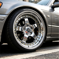 Vente en gros de jantes chromées 3 pièces à profil profond 4x100 de 15 à 18 pouces pour voitures de tourisme, jantes pour voitures de tuning rétro JDM