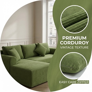 Sofá en Forma de L, Cómodo para la Piel, para Huéspedes, Chaise Longue Reclinable, Compacto y Plegable - Product Image 2