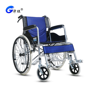 รถเข็นวีลแชร์แบบพับได้ Jinwang น้ำหนักเบา เบาะสีส้ม โครงเหล็ก สำหรับการเดินทาง ช่วยเหลือการเคลื่อนไหวสำหรับผู้สูงอายุและผู้พิการ - Product Image 4