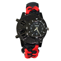Montre de survie paracorde étanche pour Camping avec démarreur/boussole/thermomètre/sifflet