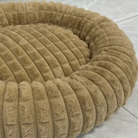 Lit pour chien et chat ETRIP PET confortable en forme de donut, couleur kaki, chaud et apaisant