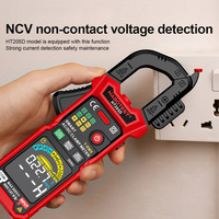 HABOTEST HT205D Pince ampèremétrique True RMS AC/DC 600A, mesure du courant de démarrage, NCV, testeur de température et de capacité, sélection automatique de la plage, 6000 points de lecture, pour moteurs