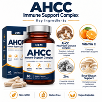 Fabricant de compléments alimentaires en capsules AHCC pour le soutien immunitaire, marque privée personnalisée, complexe de champignons, vente en gros, fabrication OEM ODM