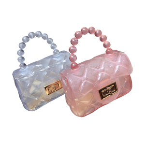 Borsa Tote elegante borsa con perla trasparente Color caramella borsa monospalla per bambina sacchetto di gelatina per bambini Mini Jelly Bag - Product Image 6