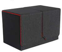 Boîte de rangement double couche en cuir PU pour cartes TCG et jeux de société, idéale pour l'organisation des cartes de commandant