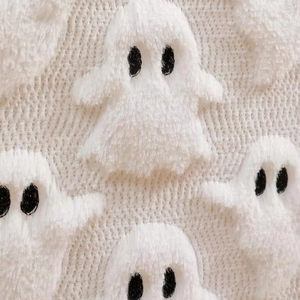 Chemin de table blanc personnalisé décoration d'Halloween chemin de table fantôme mignon chemin de table en velours - Product Image 4