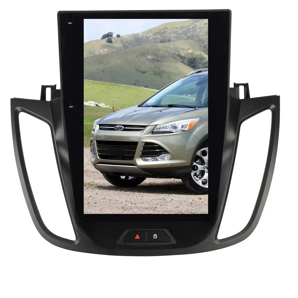 12.1 " TESLA STYLE VERTICAL screen dash board replacement android 9.0 car GPS navigation for Ford Kuga escape 2013- 2015