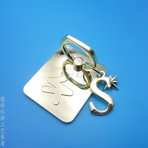 Electroplated Zinc Alloy Logo Ring Holder Gold Rotatable Bottom <b>Desktop</b> Phone <b>Stand</b> - Product Image 4