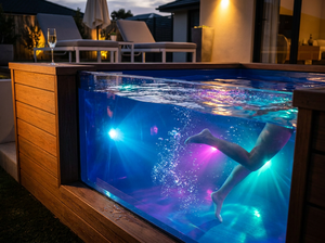 <span class=keywords><strong>Piscine</strong></span> familiale compacte en <span class=keywords><strong>bois</strong></span> et fibre de verre <span class=keywords><strong>hors</strong></span> sol 5m 8m, bassin de plongeon et spa chauffant - Product Image 2