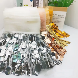 <span class=keywords><strong>Robe</strong></span> de danse latine à franges circulaires de 18 cm avec paillettes et dentelle hydrosoluble, accessoires vestimentaires - Product Image 2