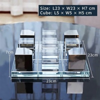 Échiquier en cristal de haute qualité, modèle géométrique, forme spéciale, design unique, échiquier en cristal XO