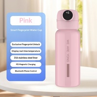 Bouilloire à eau isotherme à double paroi en acier inoxydable avec verrouillage par empreinte digitale, compatible Bluetooth, refroidissement 12-24h, utilisation durable, bureau