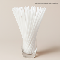 Pailles à boire pointues écologiques et biodégradables en PLA avec pointe affûtée pour les boissons à bulles, les cocktails, les fêtes et les accessoires de bar
