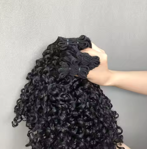 Haut de gamme 12A Grade Fumi Hair Super Double dessiné vierge cuticule alignée faisceaux de <span class=keywords><strong>cheveux</strong></span> brésiliens Funmi Pixie Curl <span class=keywords><strong>couleur</strong></span> naturelle - Product Image 5