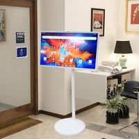 Freistehender 27-Zoll-Touchscreen-Smart-TV mit 180° Drehständer, Tragbarer Aufladbarer Drahtloser Bildschirm für Einzelhandelsgeschäfte OEM