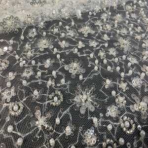 Váy Cưới Đính Cườm Lưới Đính Kim Sa Pha Lê Lấp Lánh Màu Trắng Đẹp Váy Thêu Biểu Diễn Vải Ren - Product Image 4