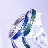 1pc Bague en Acier Inoxydable Changeant de Couleur d'Humeur, Bague de Température Émotionnelle pour Femmes, Hommes et Couples, Bijoux de Mode