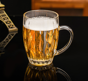 Vente en gros logo personnalisé chope à bière verres chope à bière en verre bon marché avec poignée en verre transparent - Product Image 3