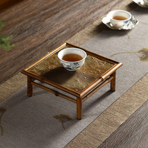 Bandeja de té de bambú con superficie de piedra, mesa de piedra, soporte para tetera, bandeja de almacenamiento para juego de té, bandeja de té de bambú Meilu, ceremonia del té - Product Image 3
