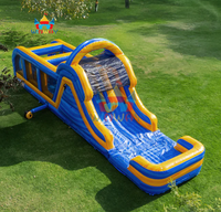 Parcours d'obstacles gonflable avec toboggan aquatique et château gonflable combiné Toboggan aquatique d'été pour enfants en plein air