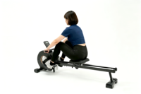 Máquina de Remo Magnética Plegable, Remo de Ejercicio para Interiores, Equipo de Fitness Cardiovascular para Gimnasio en Casa con Pantalla LCD y Riel Deslizante de Aleación de Aluminio