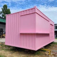 Contenedor Modular para Tienda Pequeña en Esquina de Calle, Casa Contenedor de 20 pies/40 pies, Móvil, Portátil, Prefabricada, Cocina, Restaurante, Oficina