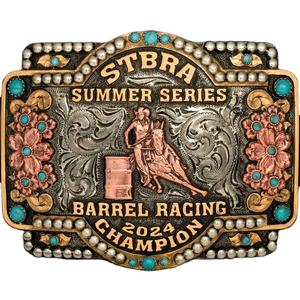 Men's and Women's Cowboy <b>Belt</b> <b>Buckle</b> in <b>Silver</b> - Product Image 1