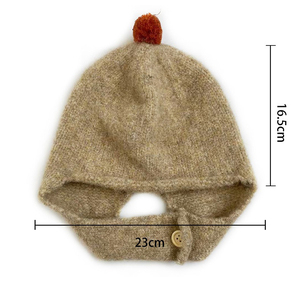 Bonnet en <span class=keywords><strong>laine</strong></span> tricoté doux avec logo personnalisé, à capuche et cache-oreilles, style Big <span class=keywords><strong>Point</strong></span> Top, chaud, pour l'extérieur, mode urbaine, unisexe, pour l'hiver froid - Product Image 5
