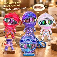 Gantungan Kunci Figur Pengendara Motor Transformers Versi Q - Boneka Robot Helm Mini - Gantungan Kunci Tas - Aksesoris Kunci Mobil - Hadiah