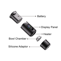 Système de chauffage électronique sans charbon pour chicha avec affichage LED, dispositif de gestion de la chaleur pour chicha, idéal pour les fêtes en Amérique du Sud