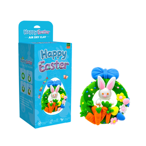 Juguetes Educativos, Arcilla Seca al Aire para Manualidades Creativas para Niños, Kit de Corona de Conejito de Pascua con Paquetes de Arcilla, Herramientas para Moldear y Llavero - Product Image 1