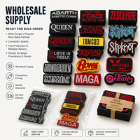 Écussons brodés personnalisés de musique rock en gros, badges thermocollants pour vêtements, vestes et sacs