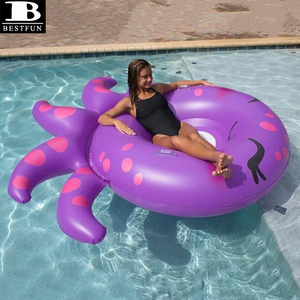 Flotador Gigante Inflable de <span class=keywords><strong>Pulpo</strong></span> para <span class=keywords><strong>Piscina</strong></span> con Fondo de Malla, Anillo de Natación de PVC Engrosado con Asas, Balsa Acuática para Adultos y Niños, Ideal para Fiestas - Product Image 5