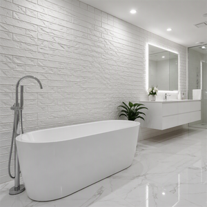 Pannello Murale 3D in PU Ynori, Texture Mattone Bianco 15/20mm 1200x600mm <span class=keywords><strong>per</strong></span> <span class=keywords><strong>Paraschizzi</strong></span> <span class=keywords><strong>Cucina</strong></span>, Impermeabile, Direttamente dalla Fabbrica - Product Image 3