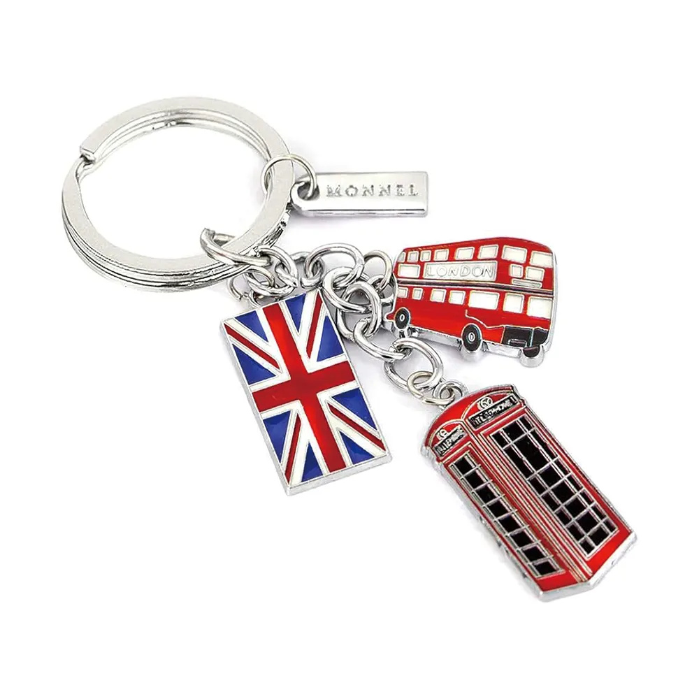 Souvenir wisata Inggris Logo perusahaan baru London ekspor gantungan kunci kreatif dapat disesuaikan