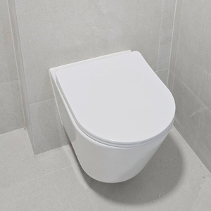 <span class=keywords><strong>WC</strong></span> monobloc avec réservoir à double chasse <span class=keywords><strong>Prima</strong></span>-Bagno, <span class=keywords><strong>abattant</strong></span> doux, design épuré, pour salon - Product Image 1