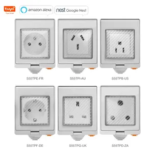 Tuya WiFi Smart Outdoor Wall Socket Waterproof US/UK/DE/FR/AU/ZA Plug Outlet Wireless APP Voice Remote Control Home Automation