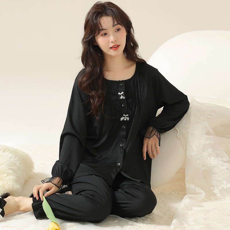 M-4XL Cotton Long Sleeve Pajamas Designer Two Piece Cute Women Pijamas  Mujer Set Piyama Girls Plus Size New Women's Sleepwear
