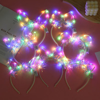 Lueur chat lapin oreille corne bandeau cadeau lumière fleur guirlande bandeau fête Led anniversaire mariage Costume Halloween