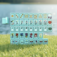 Nouveautés directement du fabricant : Tuiles de Mahjong américaines de luxe bleu aqua pour quatre joueurs, idéales pour les jeux entre amis